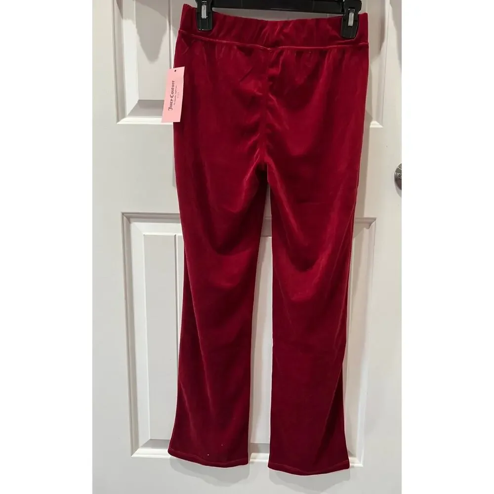 NWT❤️JUICY COUTURE Girl's Foil Print Velour Zip Up Hoodie and legging sets szXL